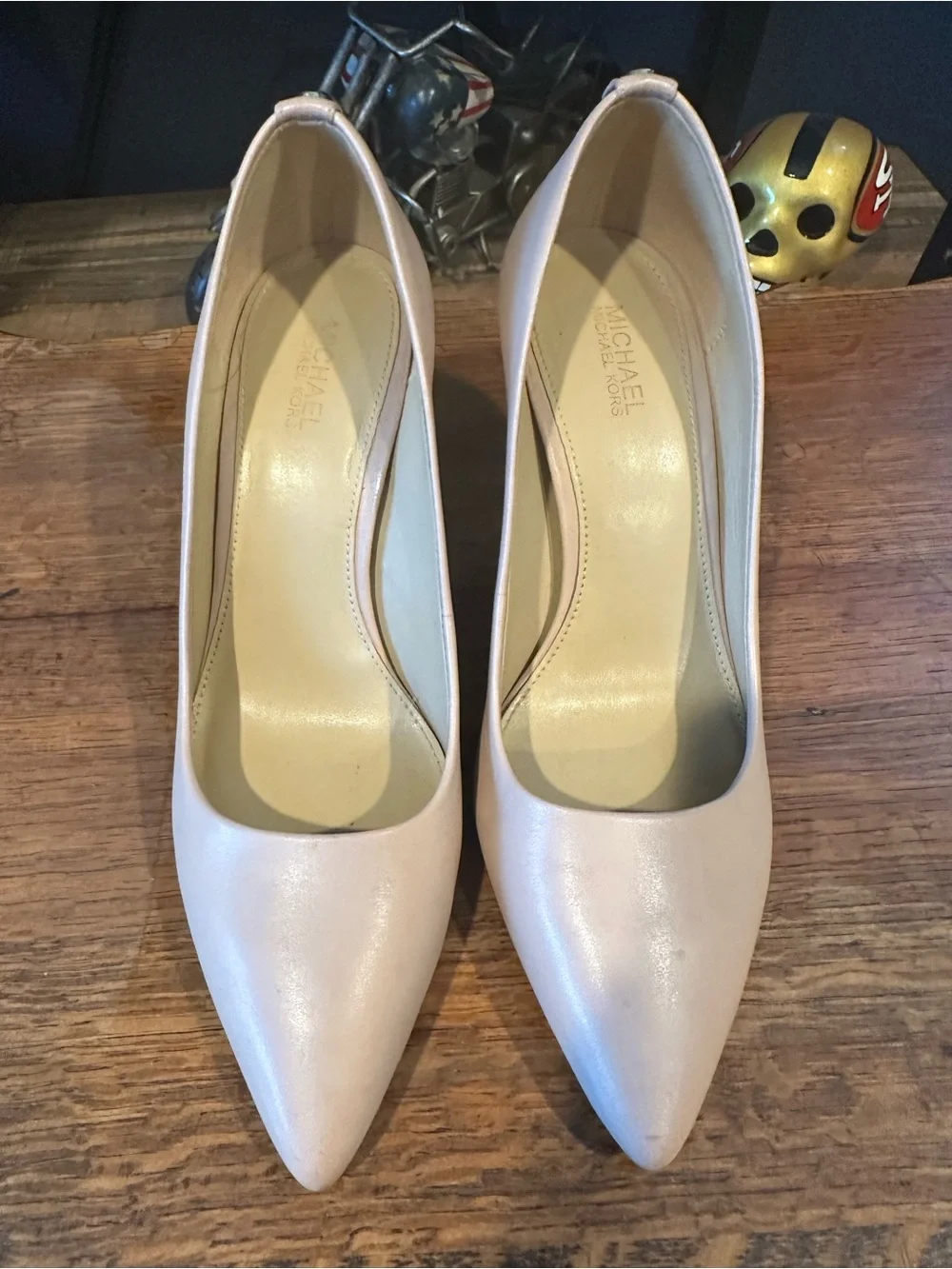 Michael Kors Blush Pointed-Toe Leather Pumps